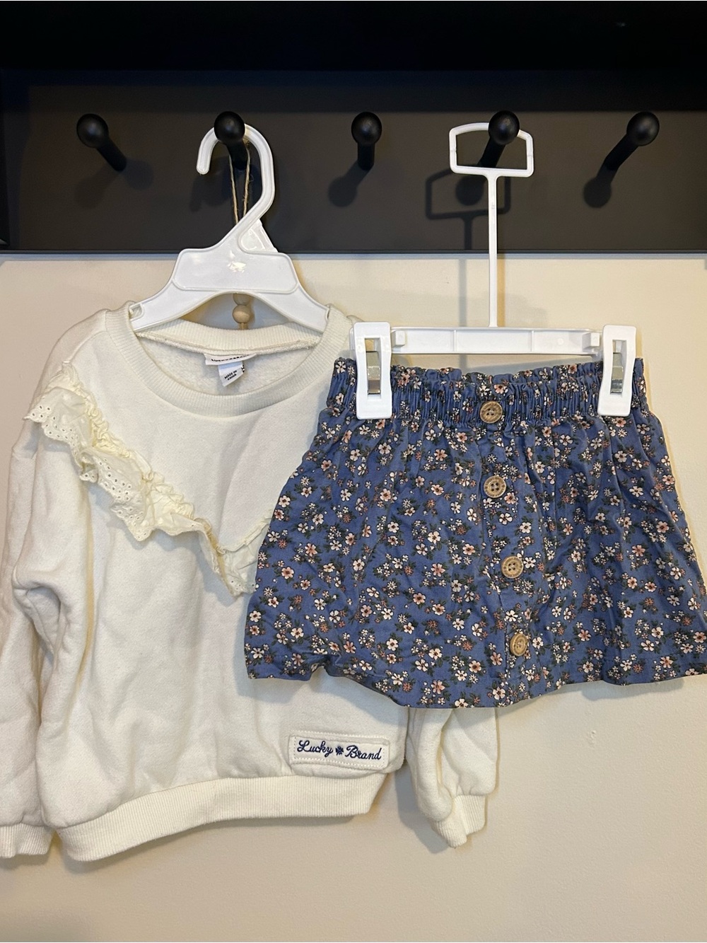 Lucky Brand Blue Floral Button Skirt for Girls